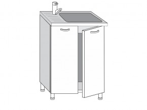 2.60.2мн Шкаф-стол на 600мм под накладную мойку с 2-мя дверцами в Щучьем - shchuche.magazinmebel.ru | фото