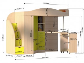 Кровать чердак Юниор 4 Бодега в Щучьем - shchuche.magazinmebel.ru | фото - изображение 3