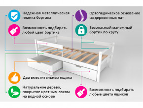 Кровать-тахта Svogen с ящиками и бортиком бежевый-белый в Щучьем - shchuche.magazinmebel.ru | фото - изображение 4