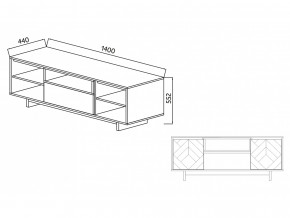 Тумба для ТВА Moderno-1400 Ф2 в Щучьем - shchuche.magazinmebel.ru | фото - изображение 4