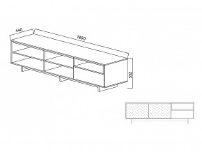 Тумба для ТВА Moderno-1800 В-1 Ф1 в Щучьем - shchuche.magazinmebel.ru | фото - изображение 2